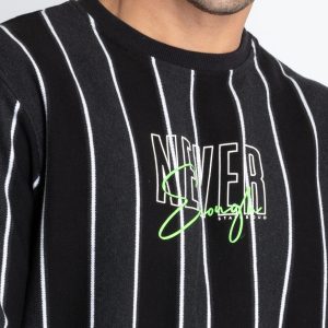 Mens Striped Round Neck Sweatshirt