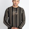 Mens Striped Round Neck Sweatshirt