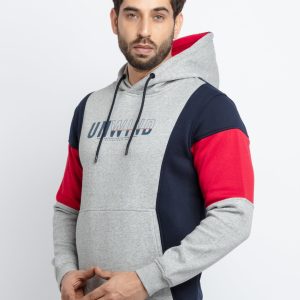 Mens Colour Blocking Hooded Sweatshirt