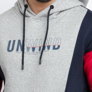 Mens Colour Blocking Hooded Sweatshirt