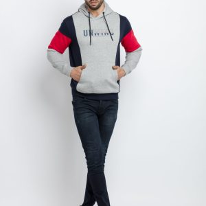 Mens Colour Blocking Hooded Sweatshirt