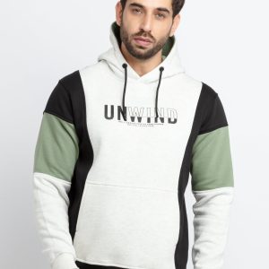Mens Colour Blocking Hooded Sweatshirt