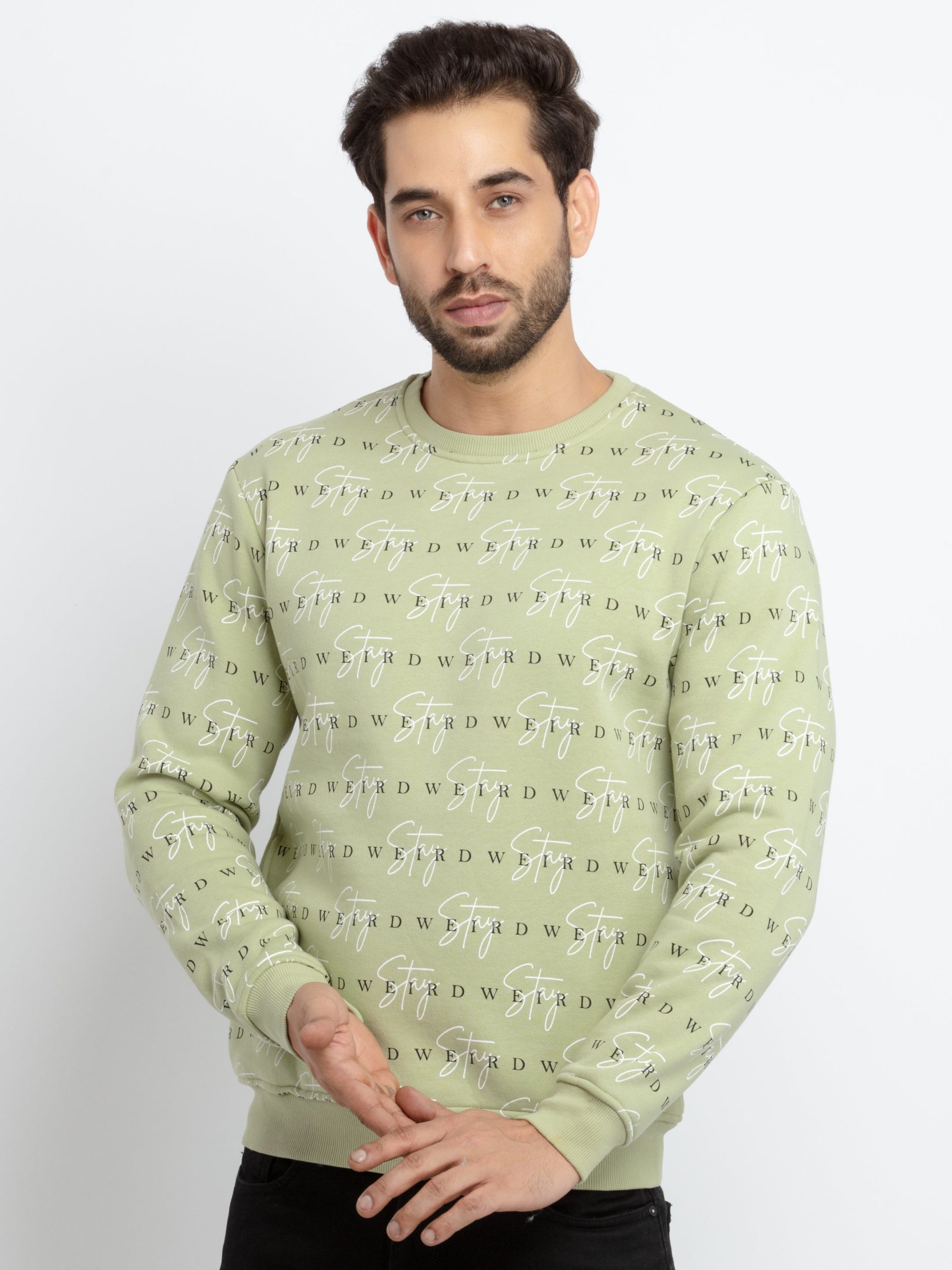 Mens All Over Printed Round Neck Sweatshirt