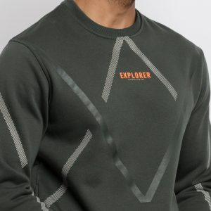 Mens Printed Round Neck Sweatshirt