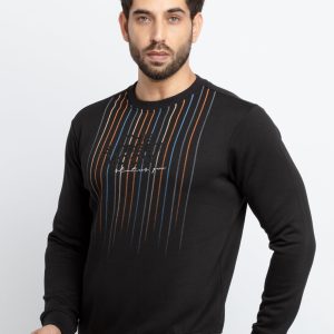 Mens Printed Round Neck Sweatshirt