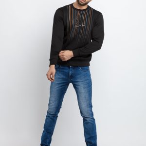 Mens Printed Round Neck Sweatshirt