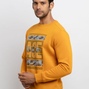 Mens Printed Round Neck Sweatshirt