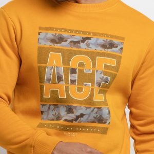 Mens Printed Round Neck Sweatshirt