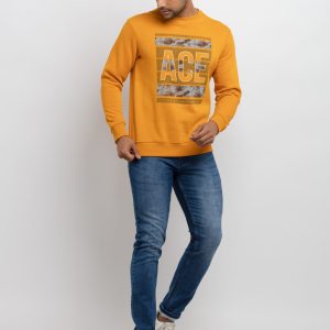 Mens Printed Round Neck Sweatshirt