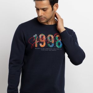 Mens Printed Round Neck Sweatshirt