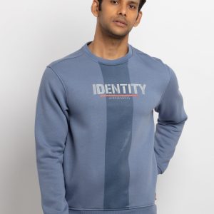 Mens Printed Round Neck Sweatshirt