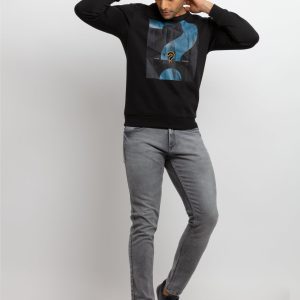 Mens Printed Round Neck Sweatshirt