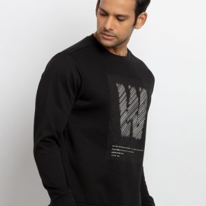 Mens Printed Round Neck Sweatshirt