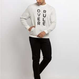Mens Striped Round Neck Sweatshirt