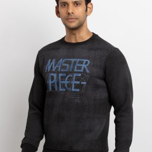 Mens Printed Round Neck Sweatshirt