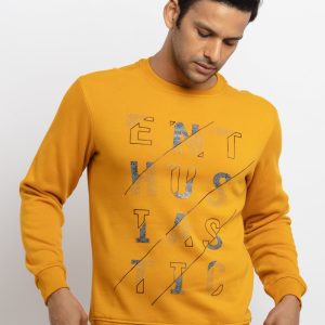 Mens Printed Round Neck Sweatshirt