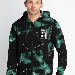 Mens Tie & Dye Sweatshirt With Hoodie