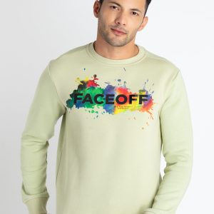 Mens Printed Round Neck Sweatshirt