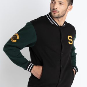 Mens Colourblocked Varsity Jacket