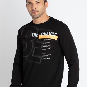 Mens Printed Round Neck Sweatshirt