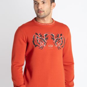 Mens Printed Round Neck Sweatshirt