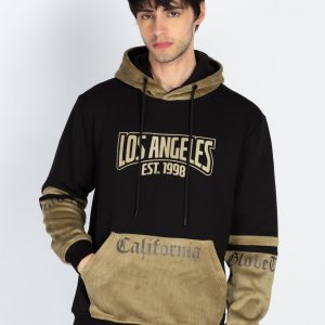 Status Quo Men'S Colorblocked Full Sleeve Hooded Sweatshirt