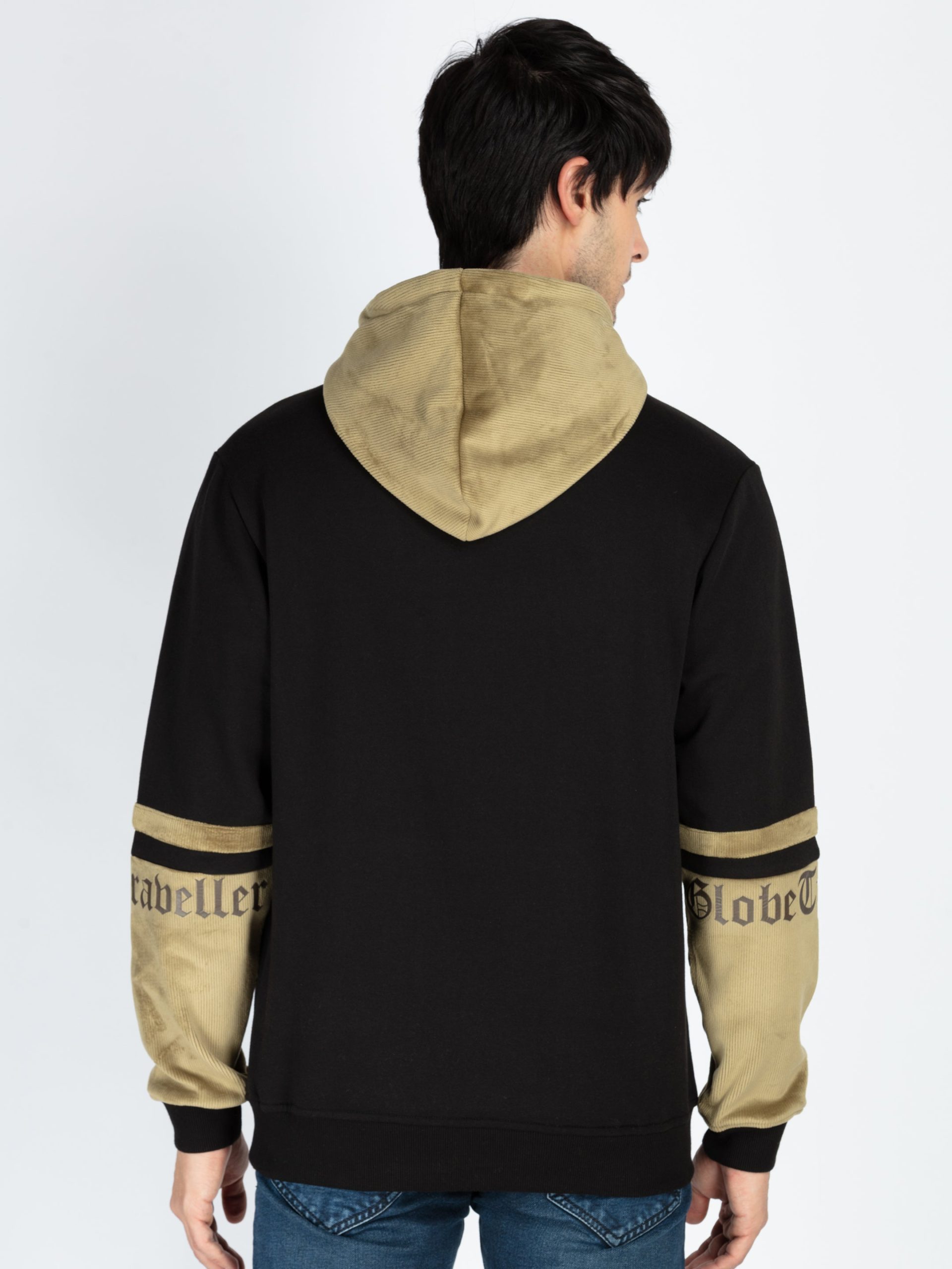 Status Quo Men'S Colorblocked Full Sleeve Hooded Sweatshirt