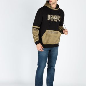 Status Quo Men'S Colorblocked Full Sleeve Hooded Sweatshirt