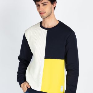 Status Quo Men'S Colorblocked Round Neck Full Sleeve Sweatshirt
