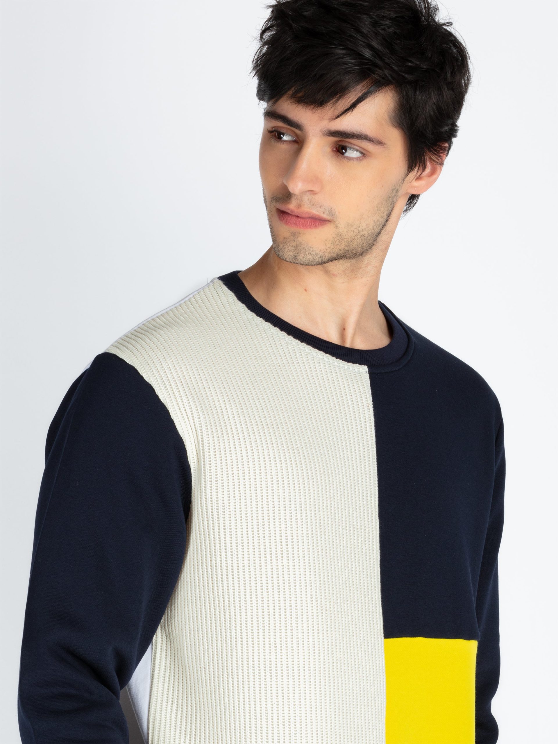 Status Quo Men'S Colorblocked Round Neck Full Sleeve Sweatshirt