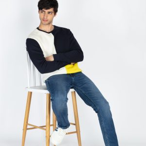 Status Quo Men'S Colorblocked Round Neck Full Sleeve Sweatshirt