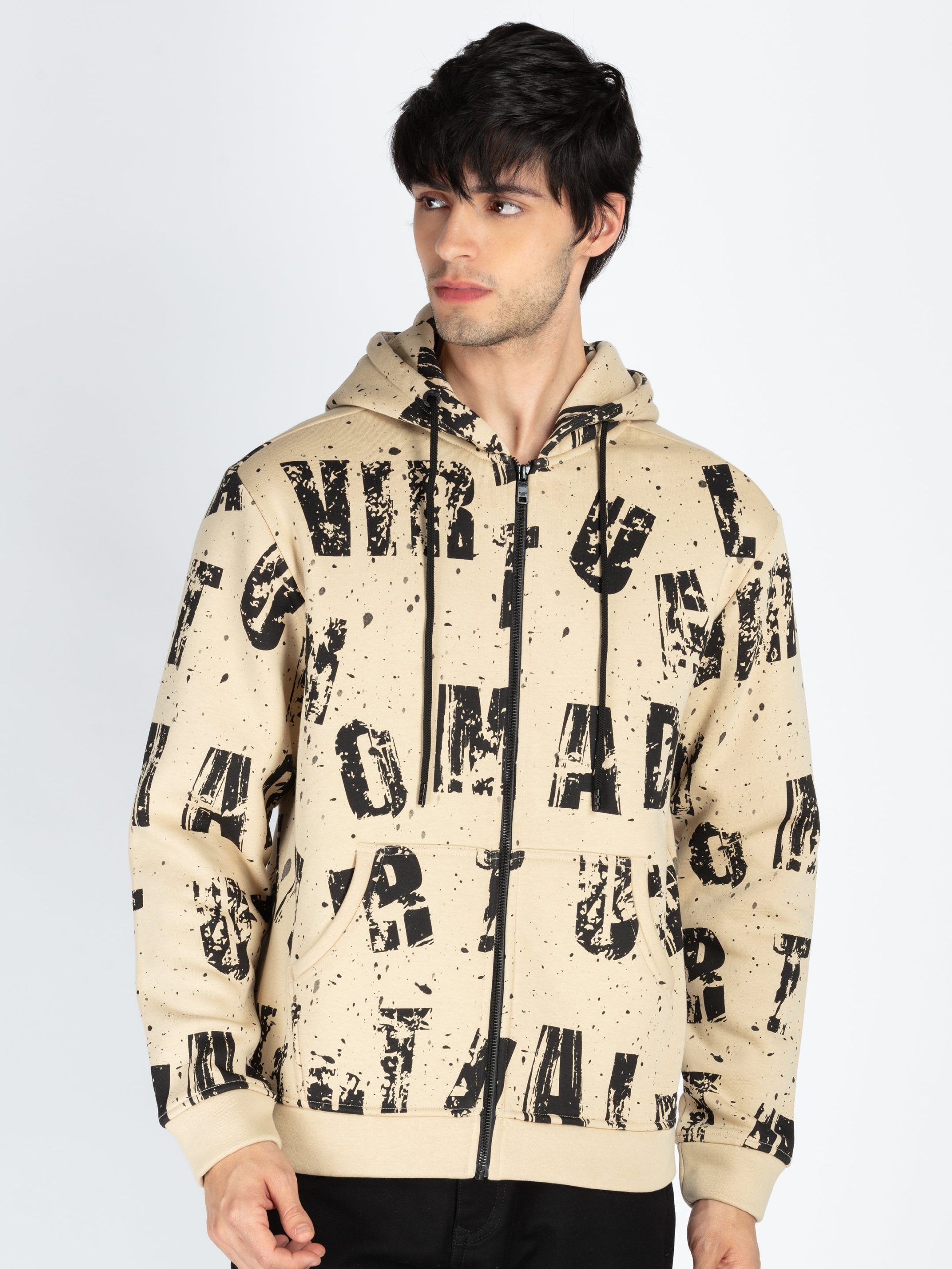 Mens All Over Printed Hooded Sweatshirt