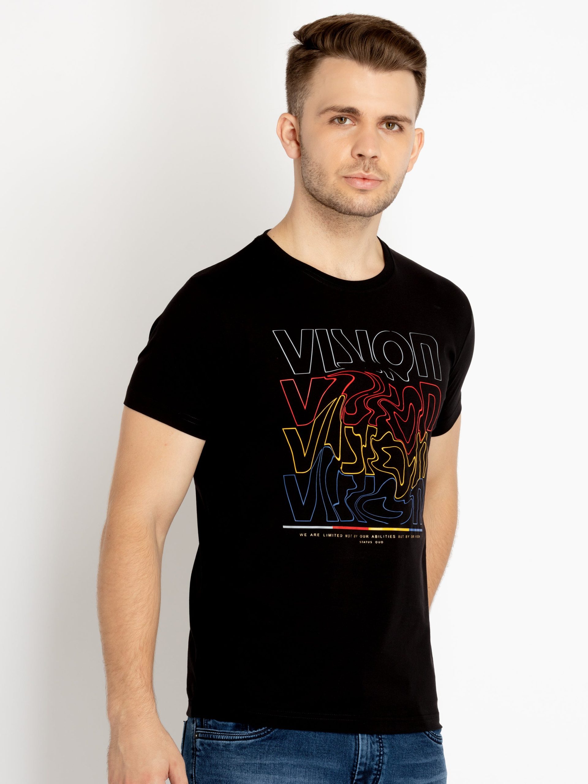 Status Quo Mens Printed Round Neck T-Shirts