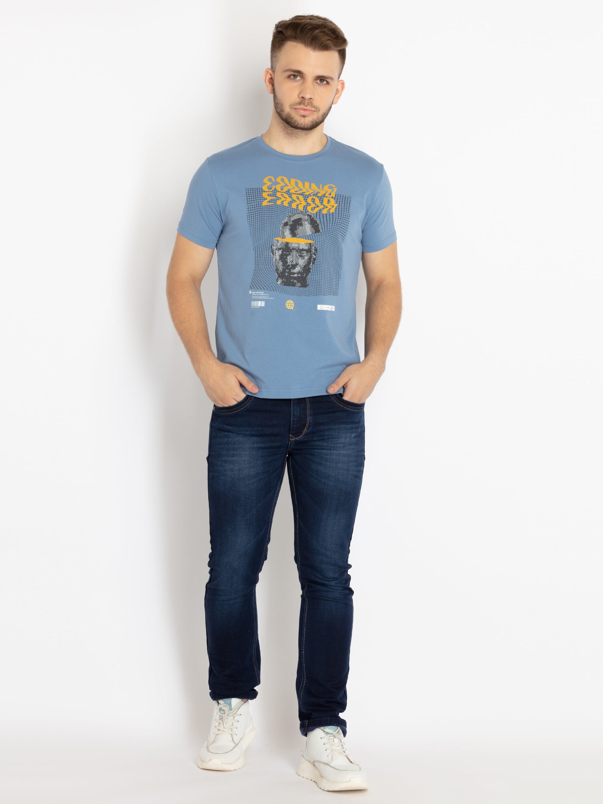 Mens Printed Round Neck T-Shirt