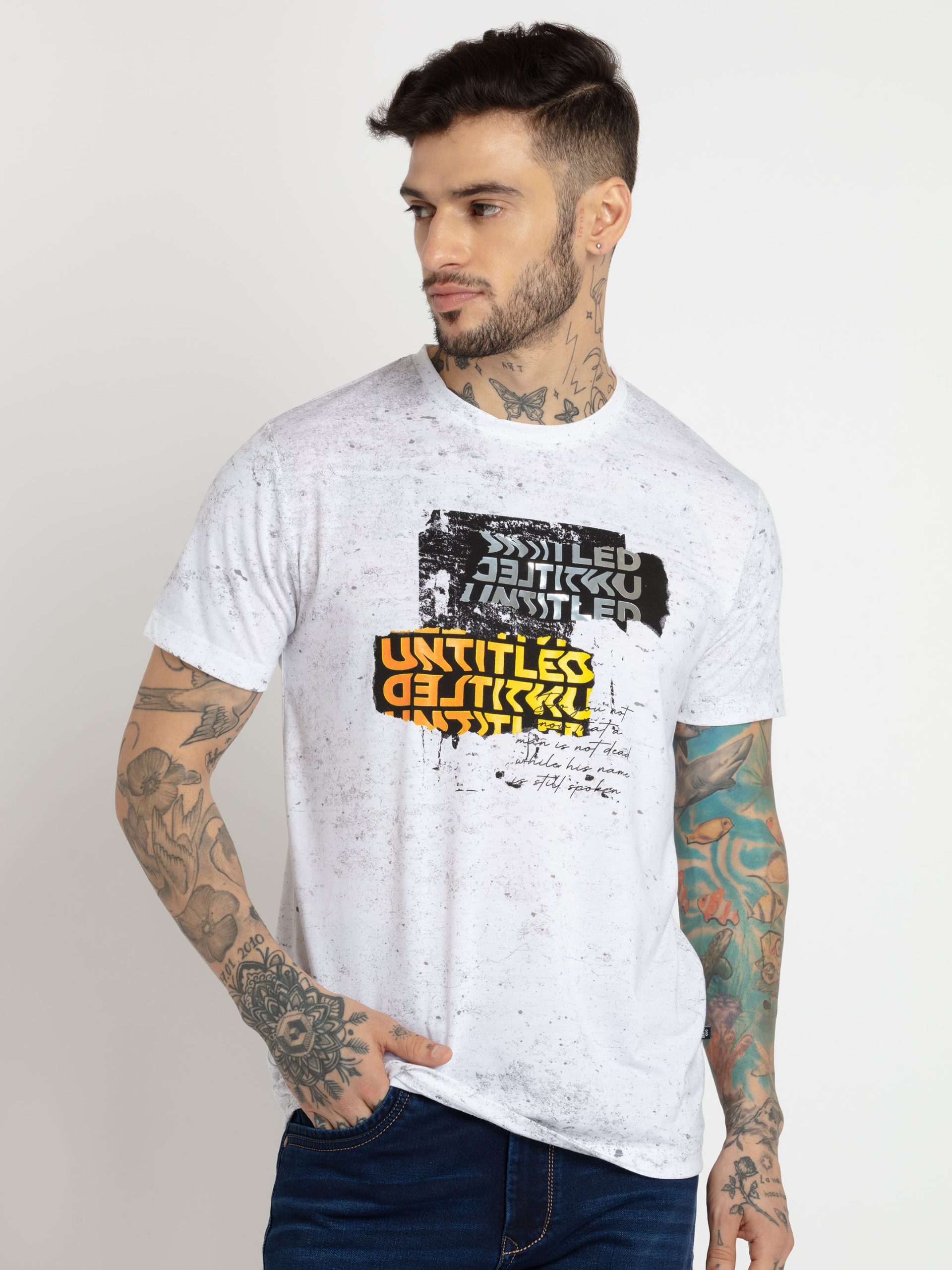 Status Quo Mens All Over Printed Round Neck T-Shirt