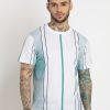 Status Quo Mens Striped Round Neck Tshirt