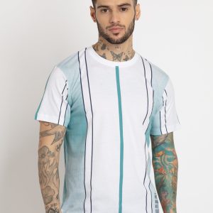 Status Quo Mens Striped Round Neck Tshirt