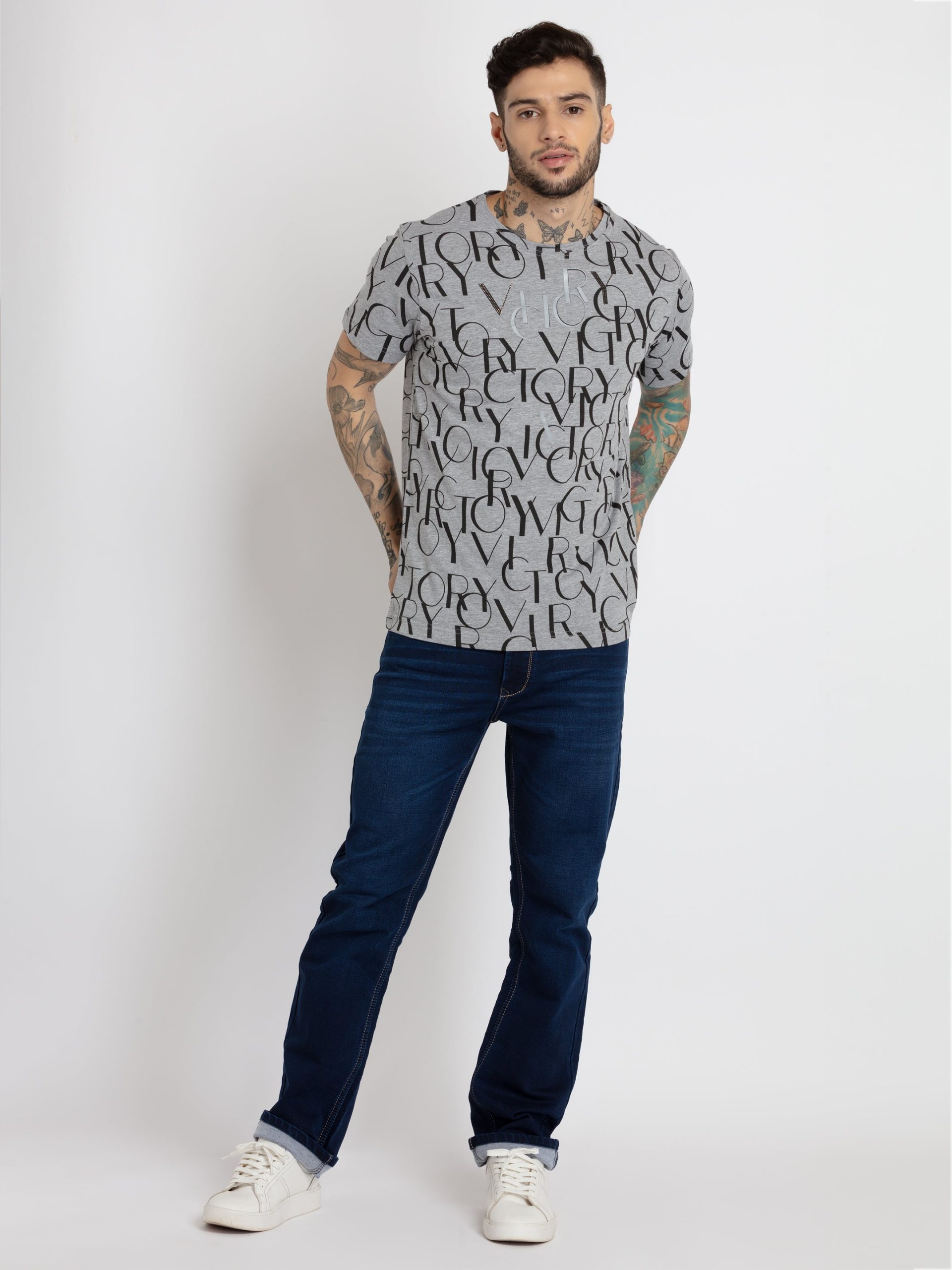 Status Quo Mens All Over Printed Round Neck T-Shirt