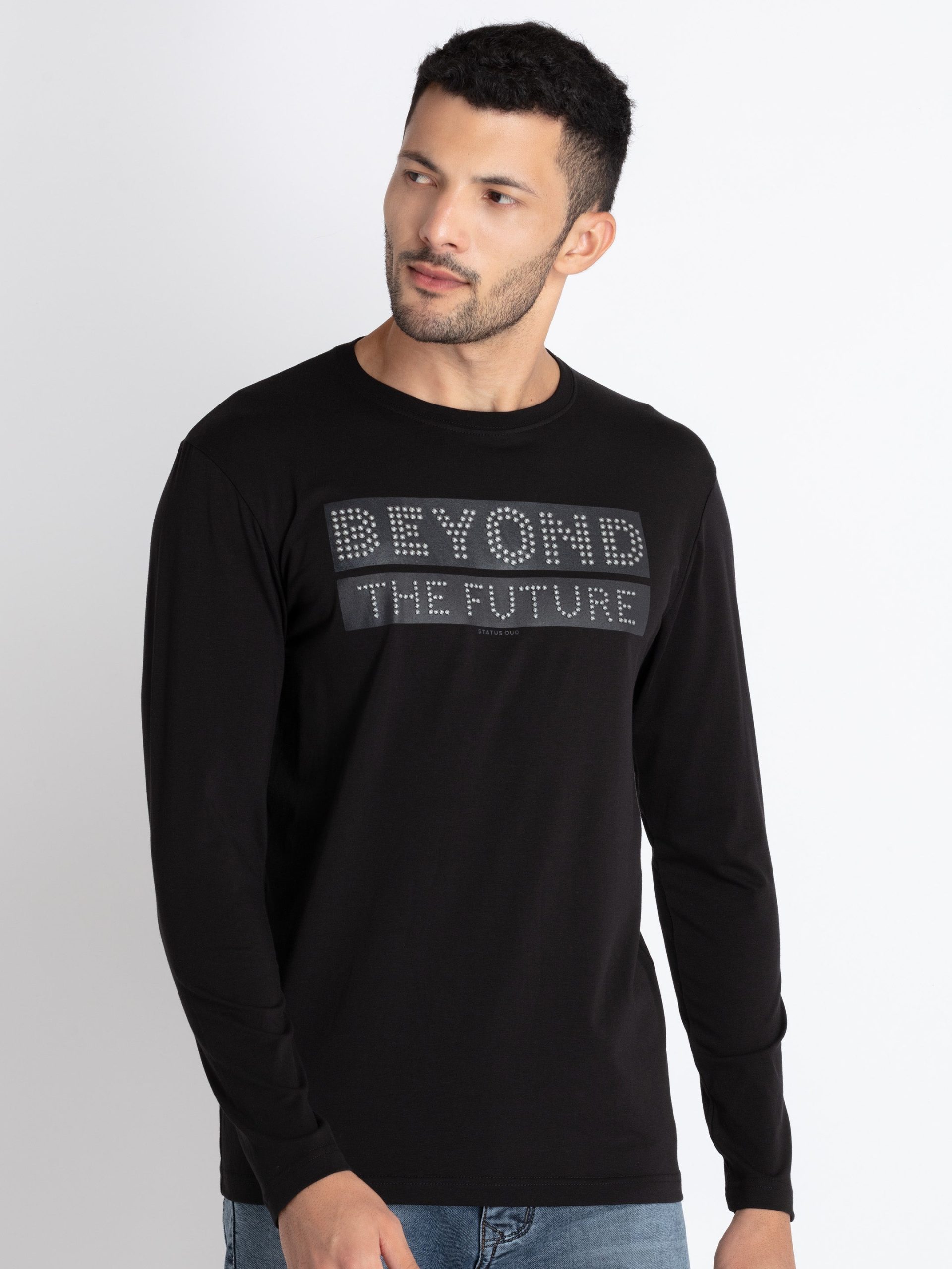 Status Quo Men'S Printed Round Neck T-Shirt