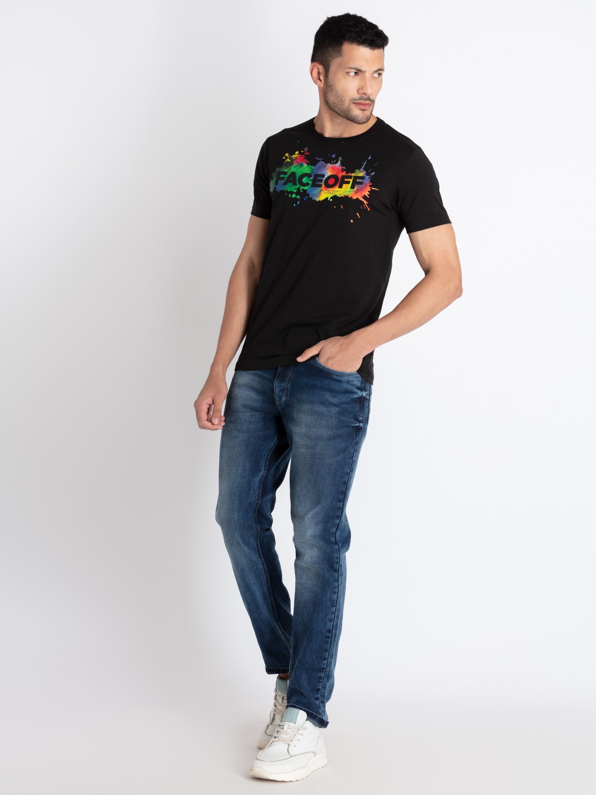Mens Printed Round Neck T-Shirt