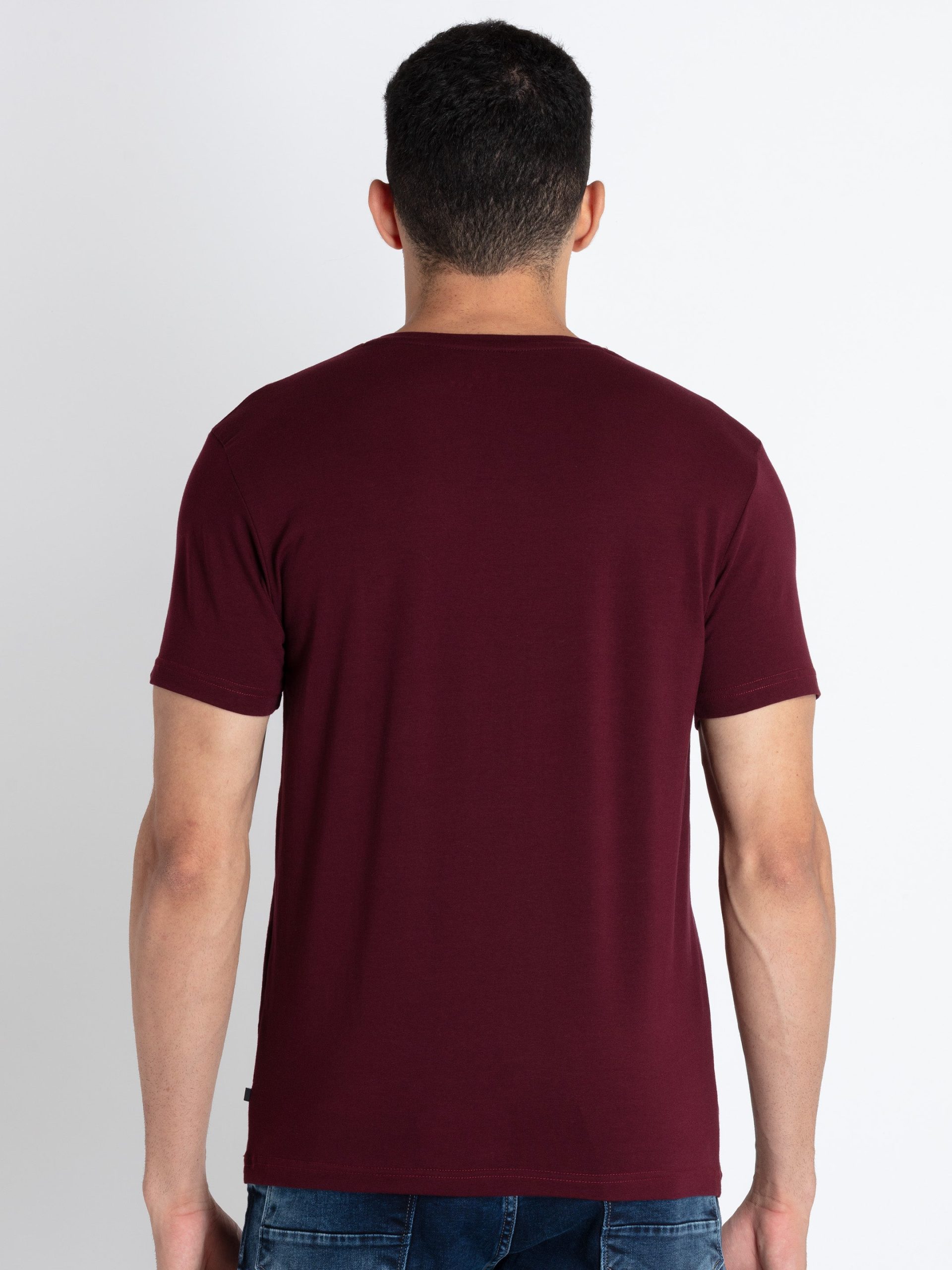 Mens Solid Round Neck T-Shirt