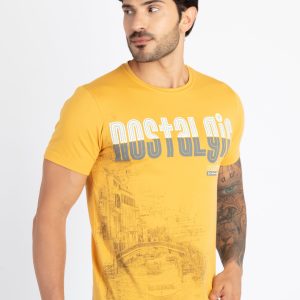 Mens Printed Round Neck T-Shirt