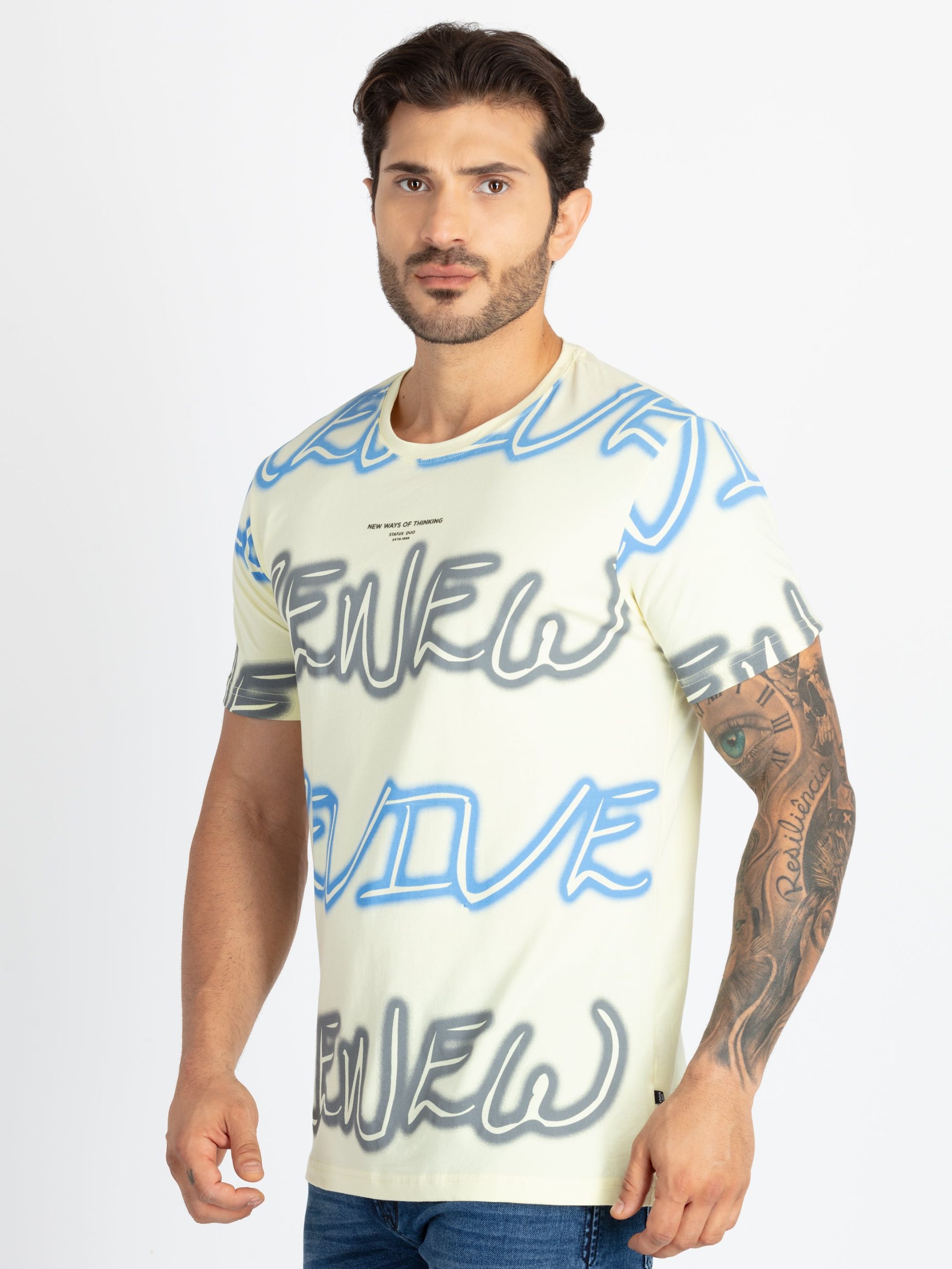 Mens Printed Round Neck T-Shirt