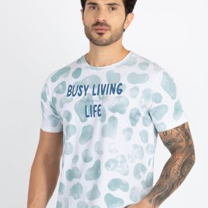 Mens All Over Printed Round Neck T-Shirt