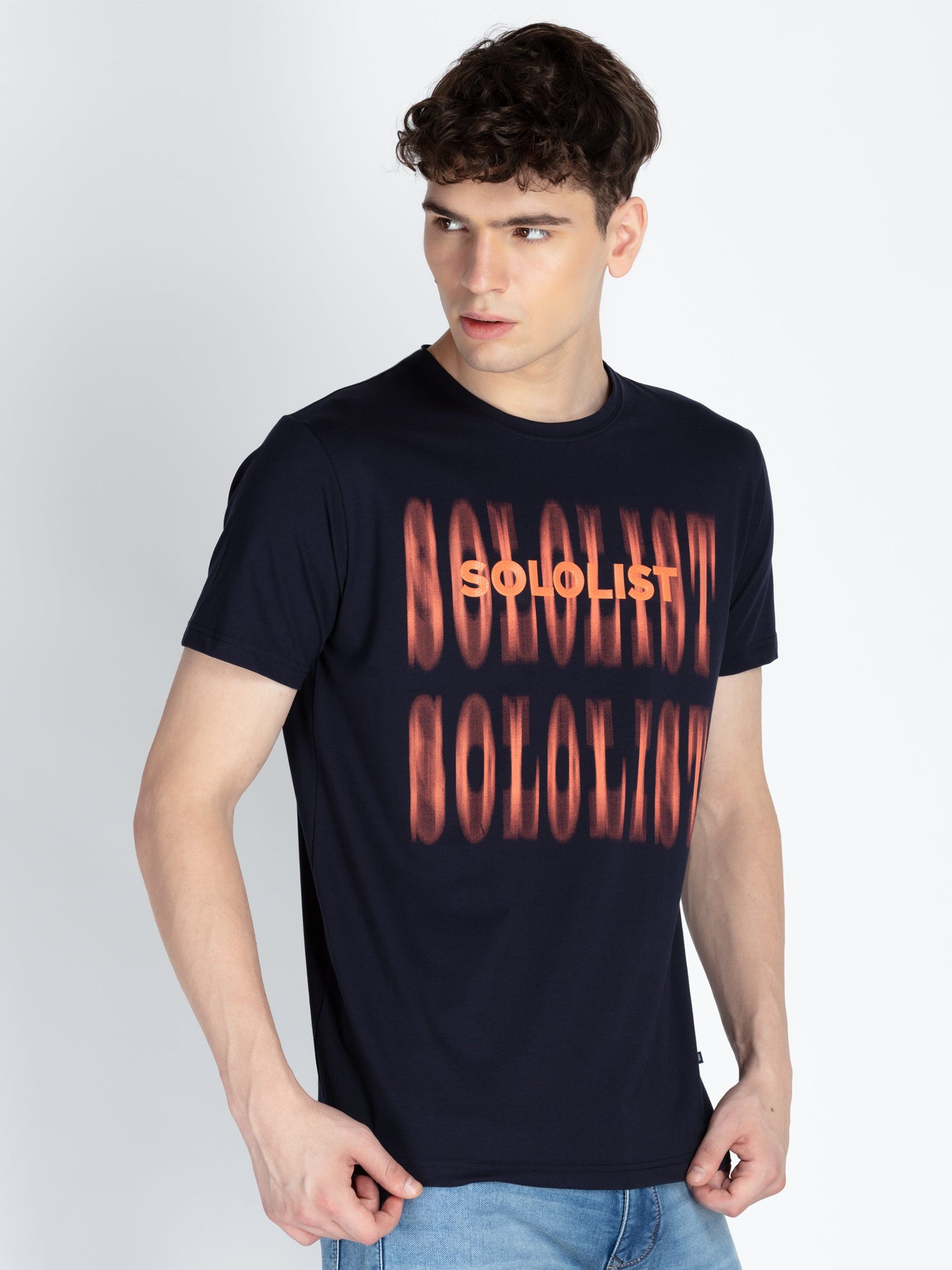 Mens All Over Printed Round Neck T-Shirt