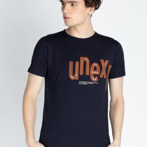 Mens Front Printed Round Neck T-Shirt