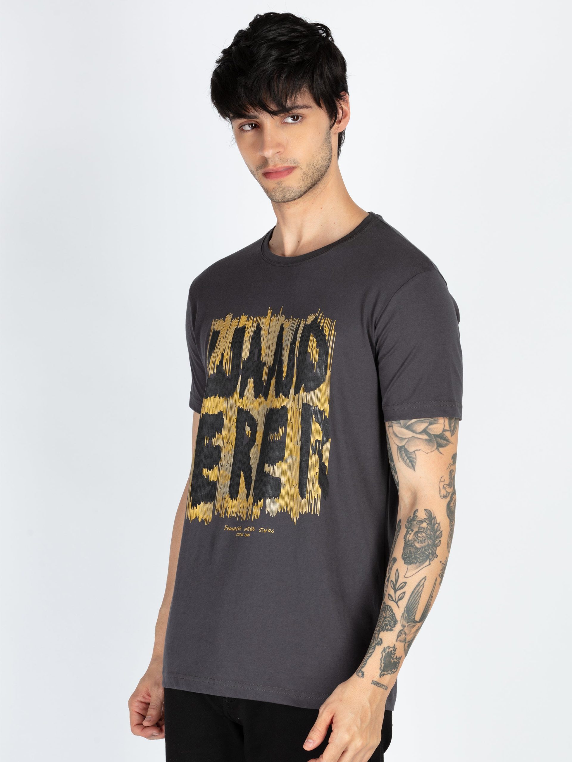 Mens Printed Round Neck T-Shirt