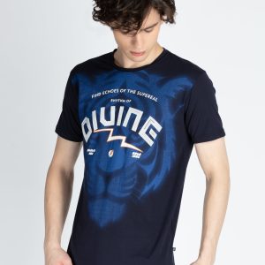 Mens Front Printed Round Neck T-Shirt