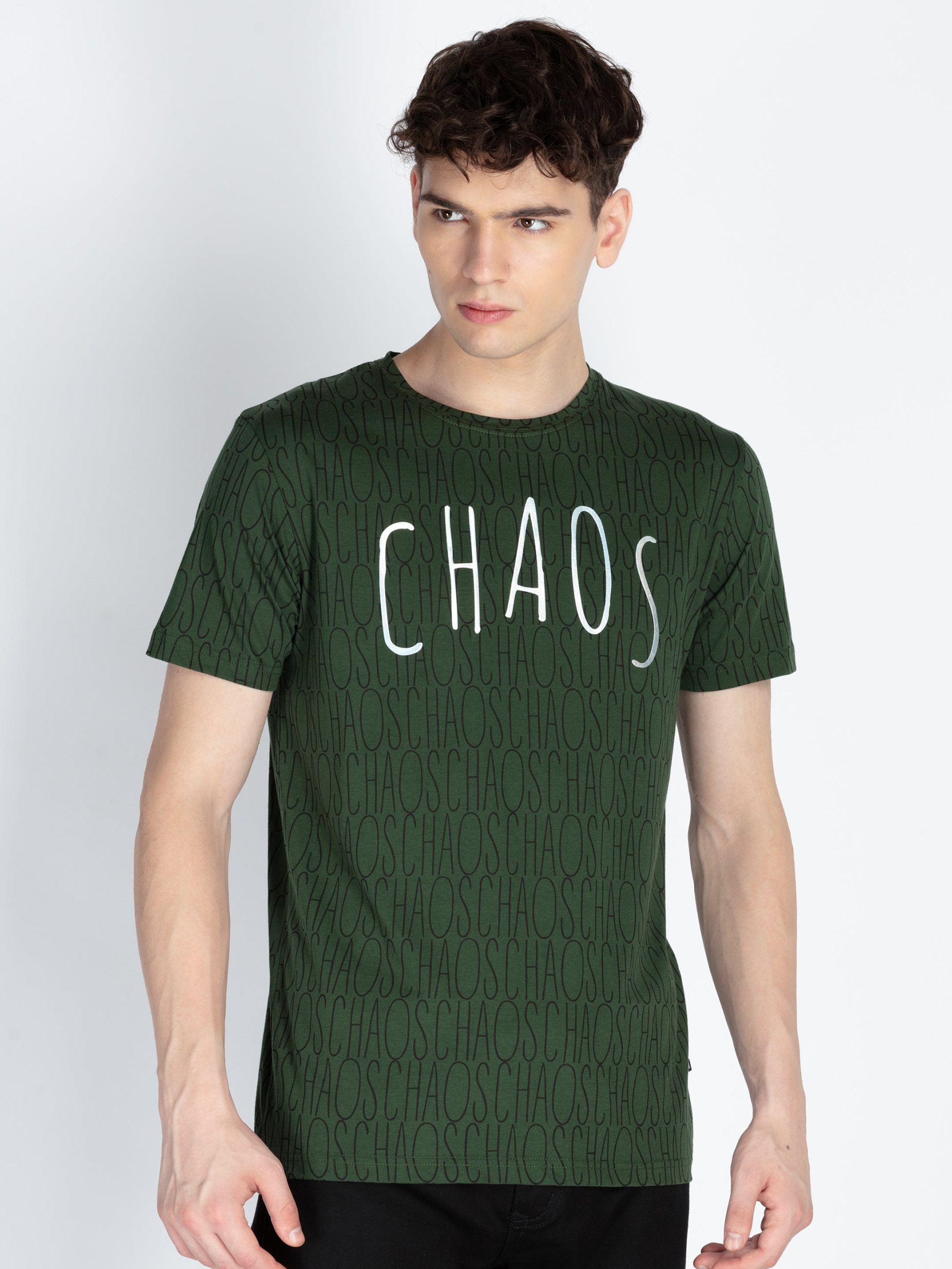 Mens All Over Printed Round Neck T-Shirt