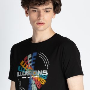 Mens Front Printed Round Neck T-Shirt
